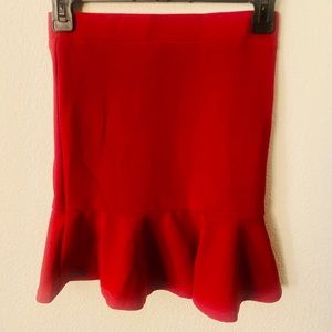 Red Ruffle Mini skirt